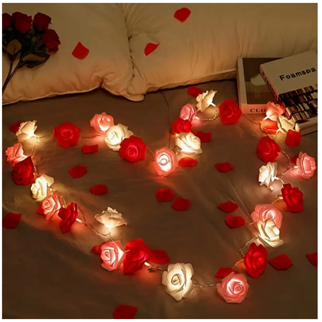 Glowing Romance: LED Rose String Lights for Magical Moments - Perfect for Valentine's Day, Weddings, and Year-Round Celebrations!