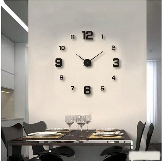 Timeless Elegance: Frameless DIY Wall Clock Sticker – Unleash Your Creativity for Silent, Stylish Living Room and Office Wall Decor!