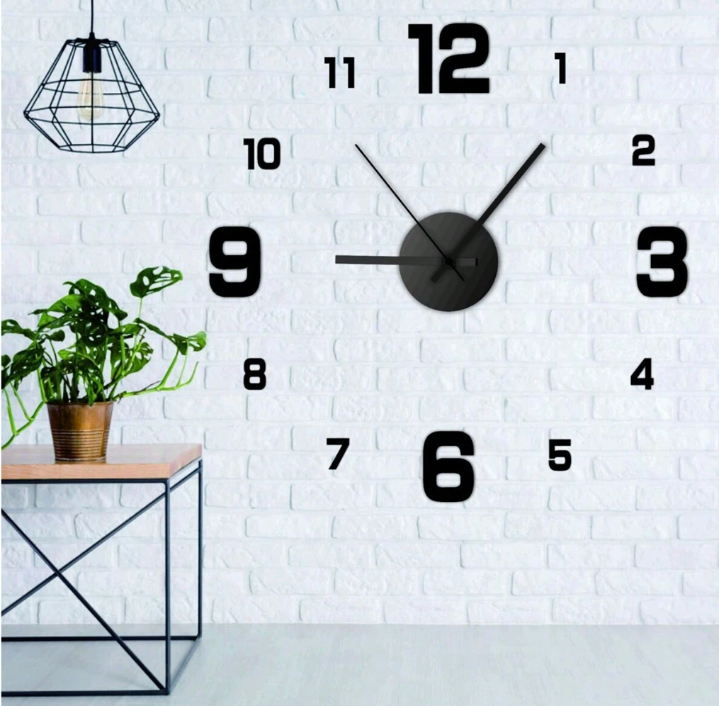 Timeless Elegance: Frameless DIY Wall Clock Sticker – Unleash Your Creativity for Silent, Stylish Living Room and Office Wall Decor!