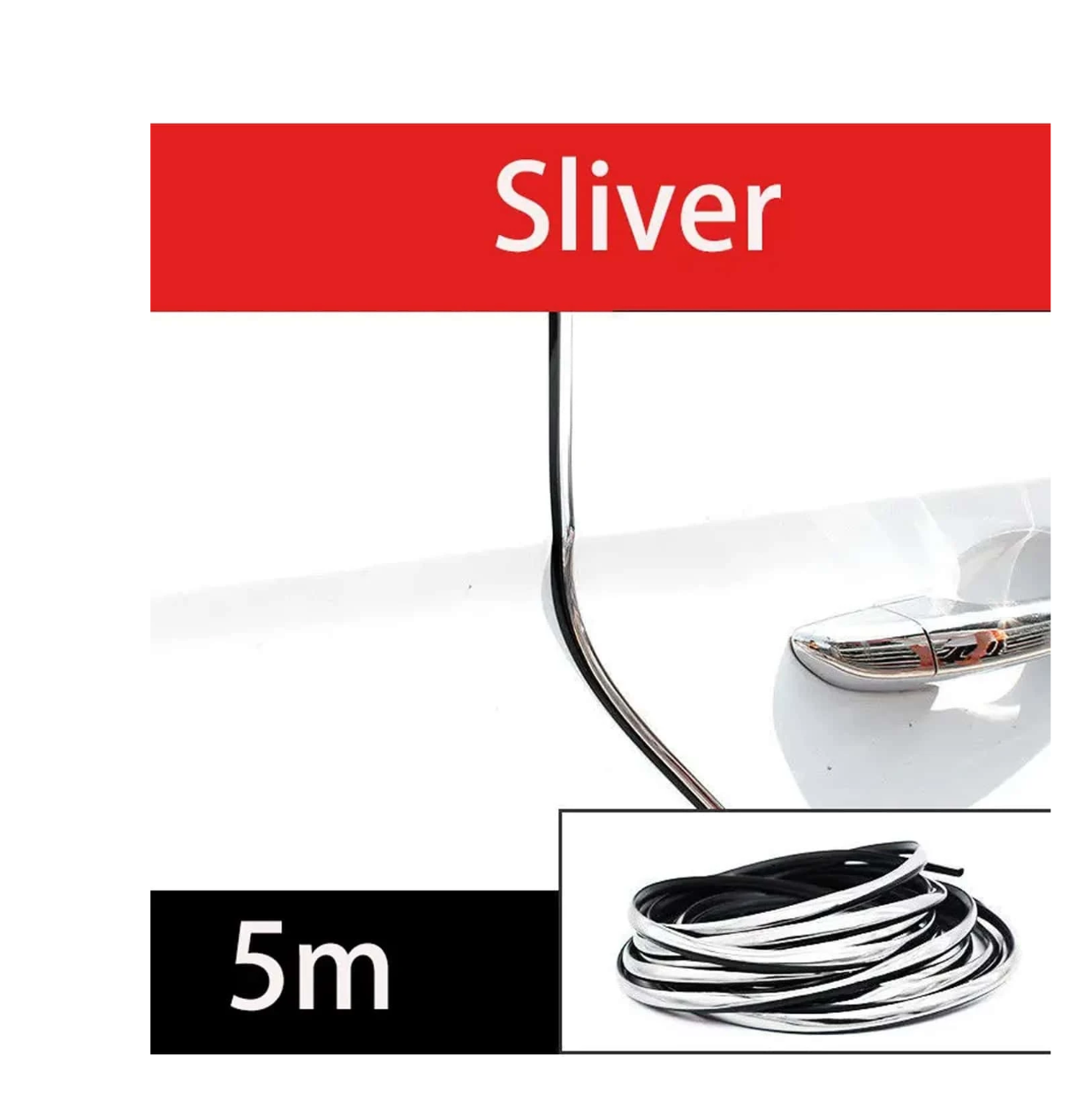 Shine & Shield: 5M Electroplated Car Door Anti-Collision Strip - Stylish Soundproof Protection!