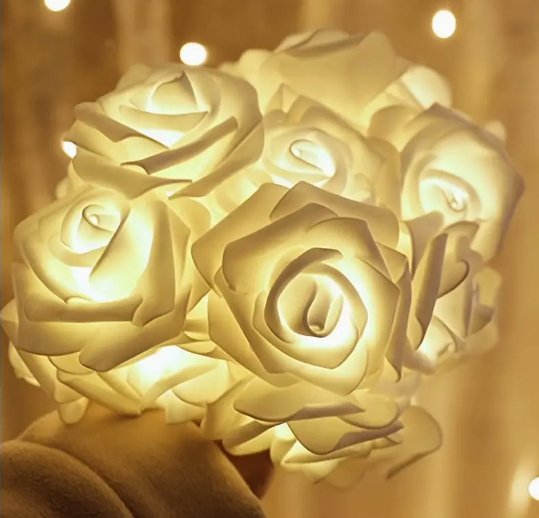 Glowing Romance: LED Rose String Lights for Magical Moments - Perfect for Valentine's Day, Weddings, and Year-Round Celebrations!