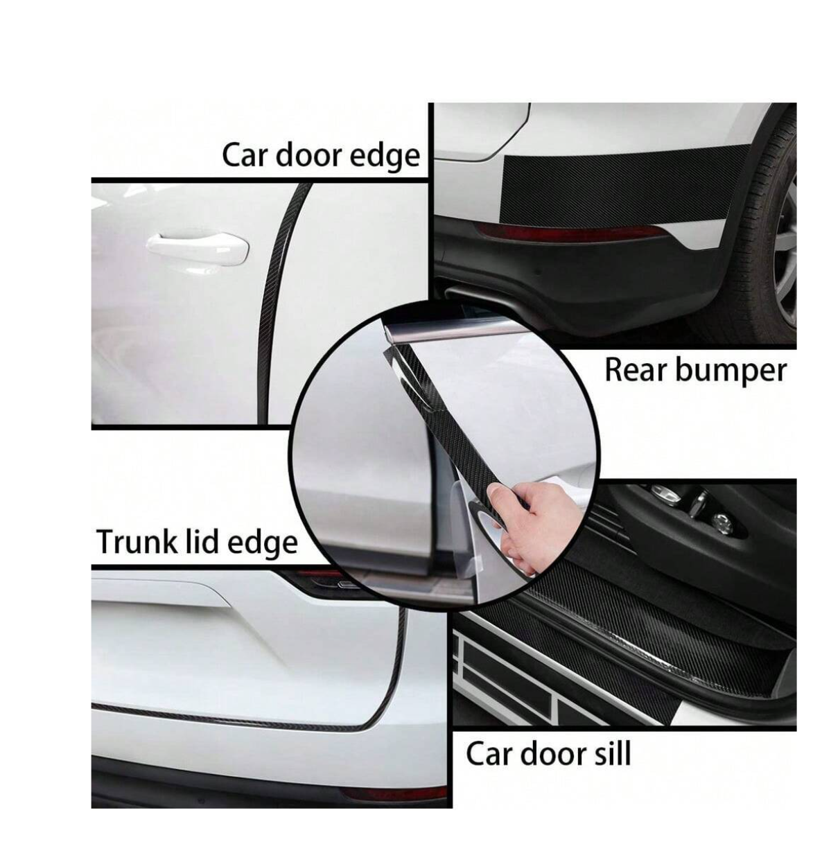 Guardian of Glam: 5D Carbon Fiber Car Door Edge Guards - Stylish Protection for Your Ride!