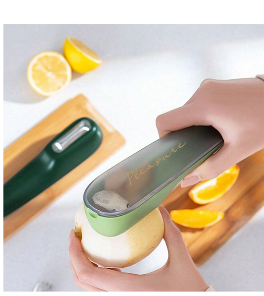 Slice, Store, and Simplify: Revolutionize Your Kitchen with our Multifunctional Stainless Steel Peeler!