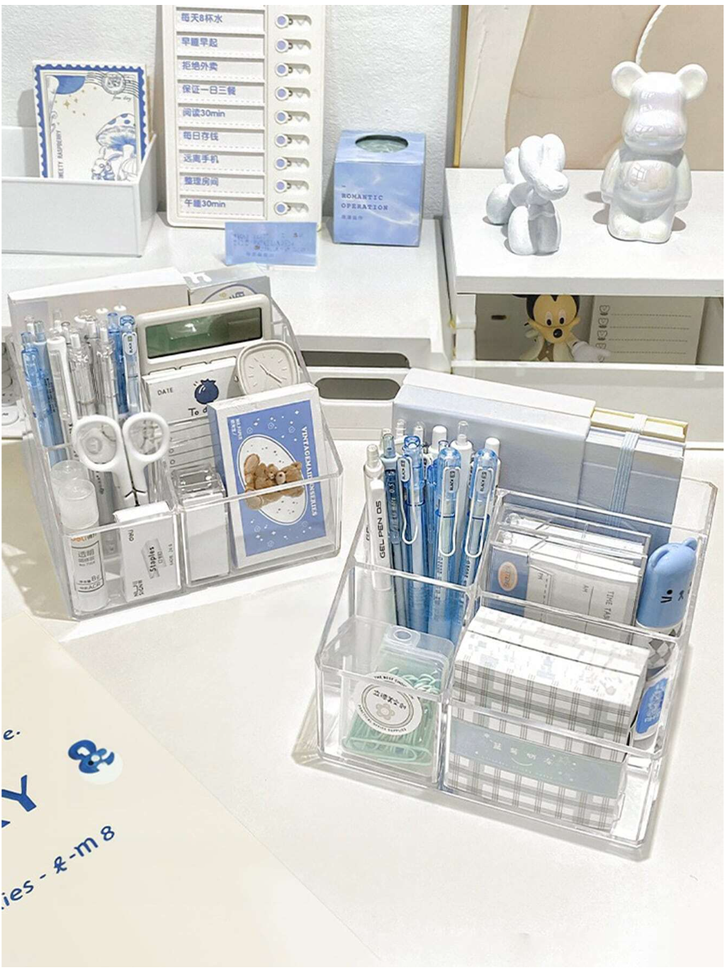 Clear Brilliance: 1pc Large Capacity Acrylic Transparent Desktop Storage Box – Elevate Your Workspace with Fashionable Organization!