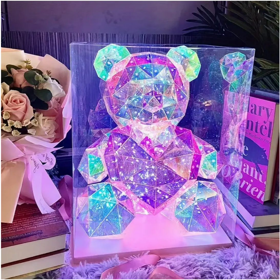 Enchanting Love Glow: Valentine's Day Magic Bear Statue with Light-Up Gift Box and LED Fairy Lights – Perfect for Birthdays, Weddings, and Girlfriend Gifts!