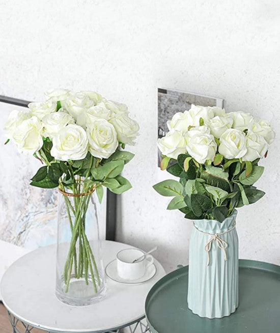 Blossom Elegance: 10/12pcs Silk Roses Bouquet with Long Stems - Perfect for Home Decor, Weddings, and Valentine's Day!