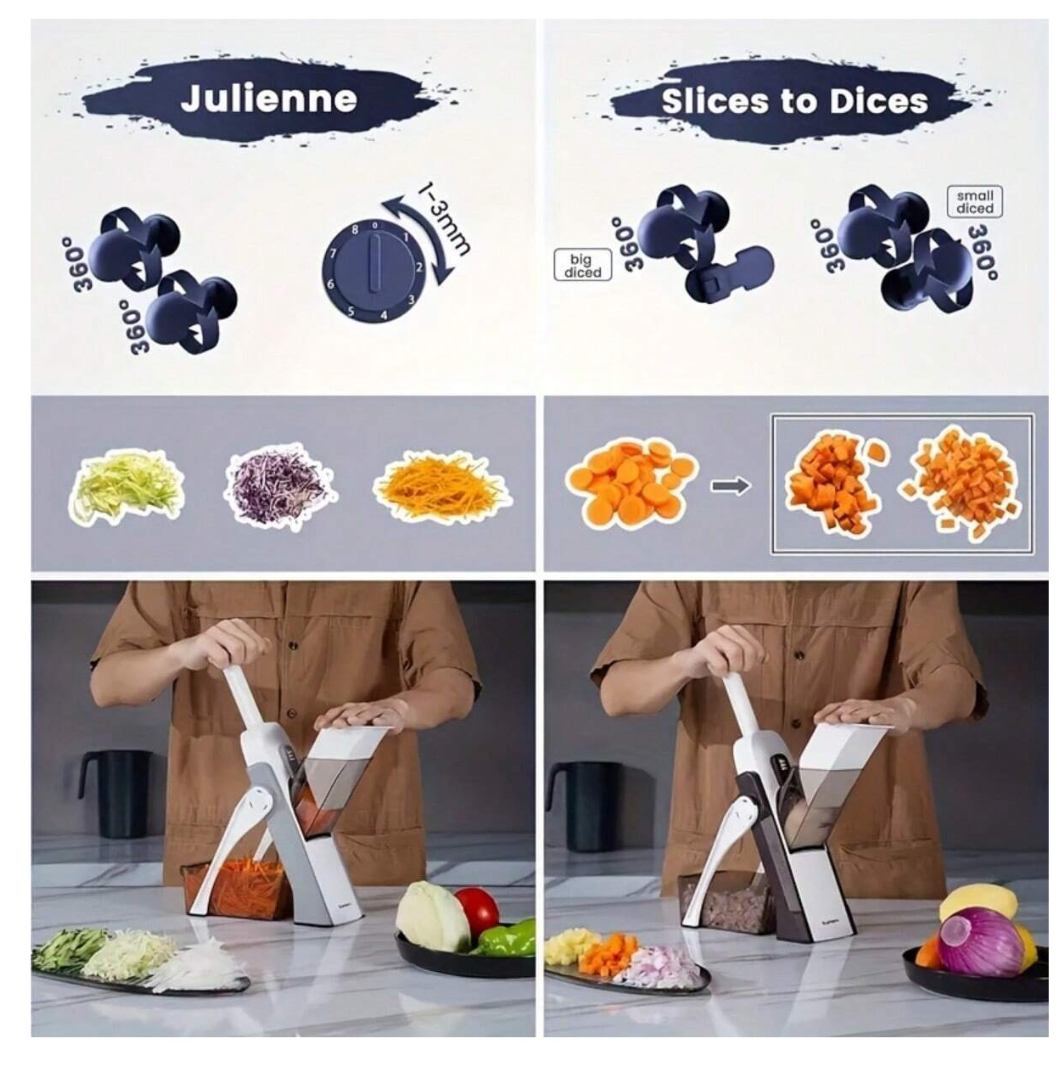 Slice & Dice Delight: Upgrade Your Kitchen with Our Safe and Versatile Food Slicer!