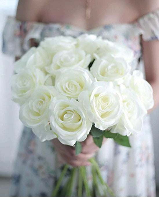Blossom Elegance: 10/12pcs Silk Roses Bouquet with Long Stems - Perfect for Home Decor, Weddings, and Valentine's Day!
