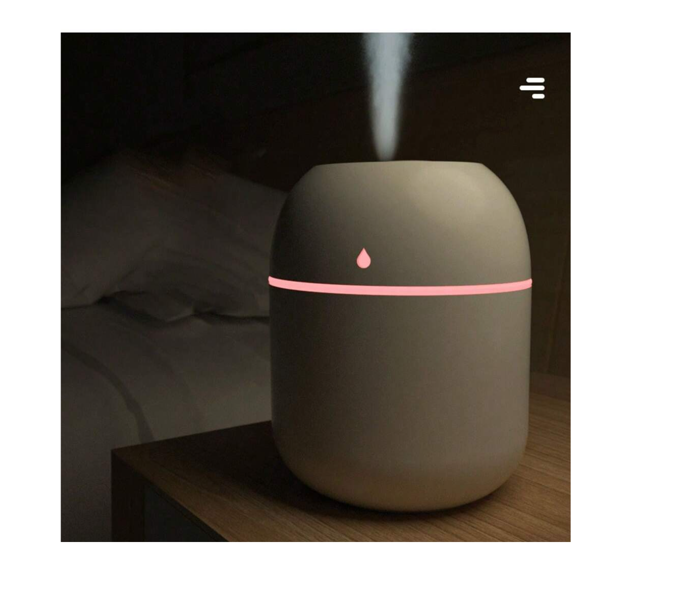 Serene Drops: Transform Your Space with 1pc Water Drop Shaped White Humidifier & LED Nebulizer!