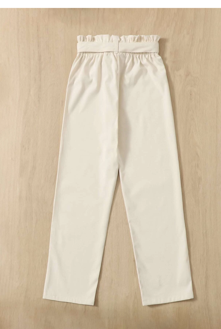 Stylish Comfort: Kids EVRYDAY Tween Girl's Trendy Solid Paper Bag Waist Belted Pants!