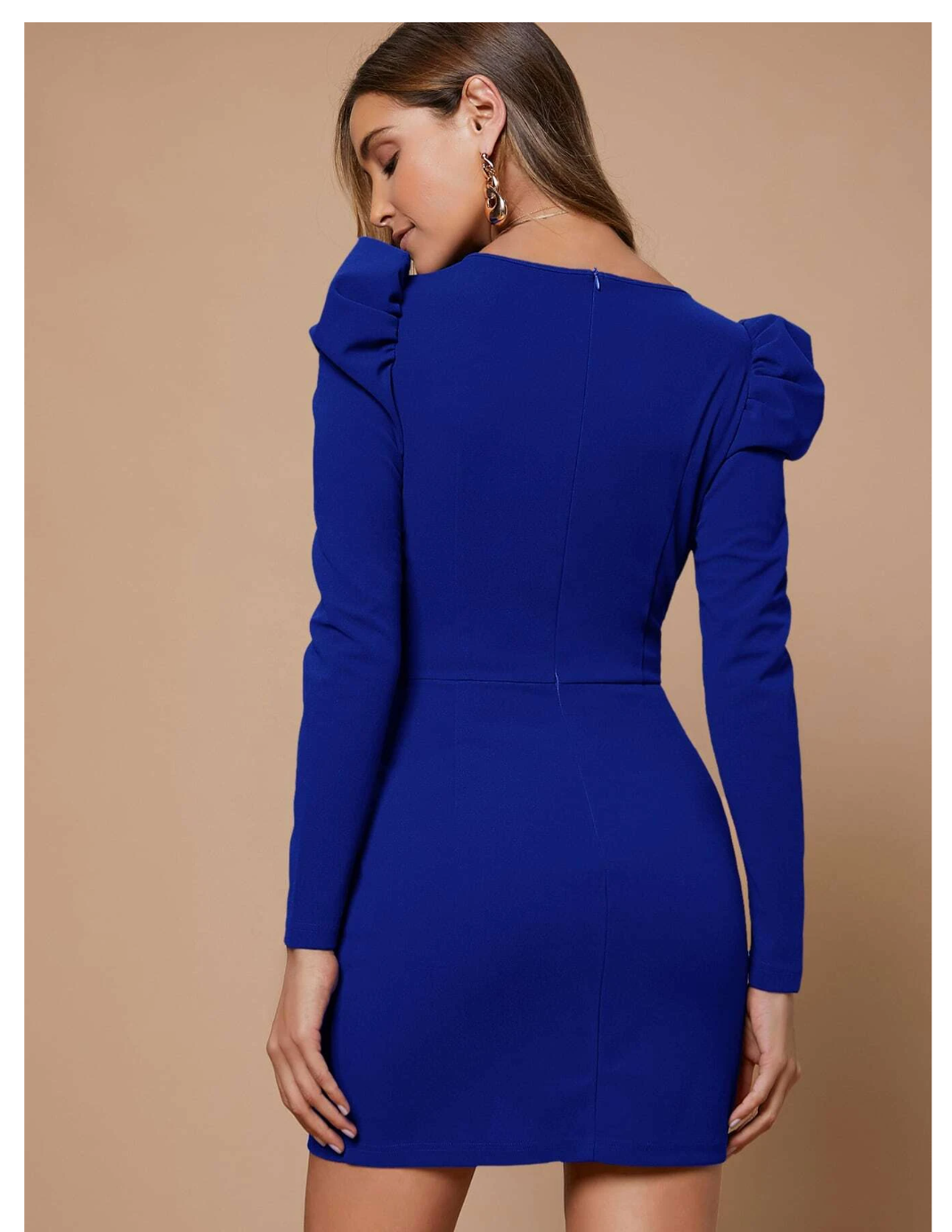 Power Play: BIZwear Solid Gigot Sleeve Dress for the Ultimate Workwear Chic!