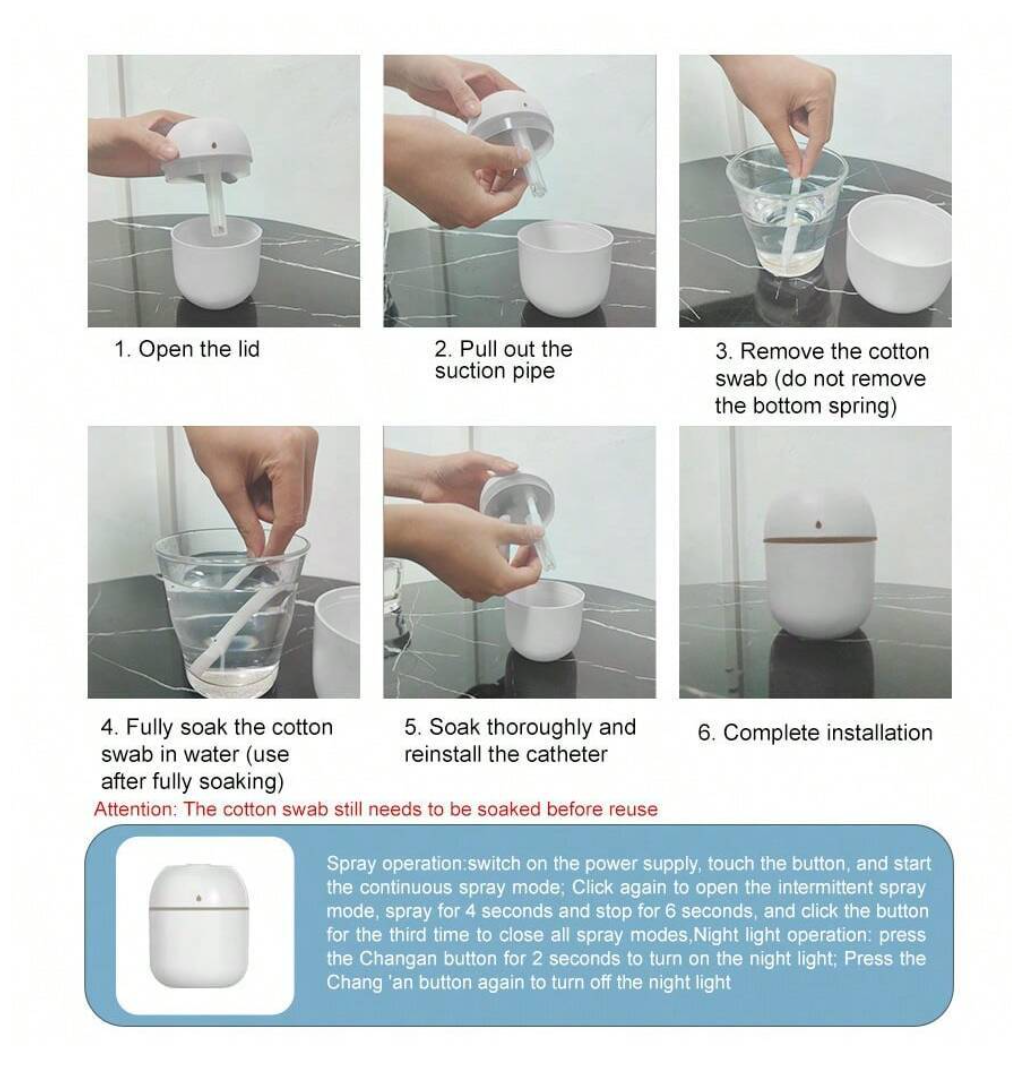 Serene Drops: Transform Your Space with 1pc Water Drop Shaped White Humidifier & LED Nebulizer!