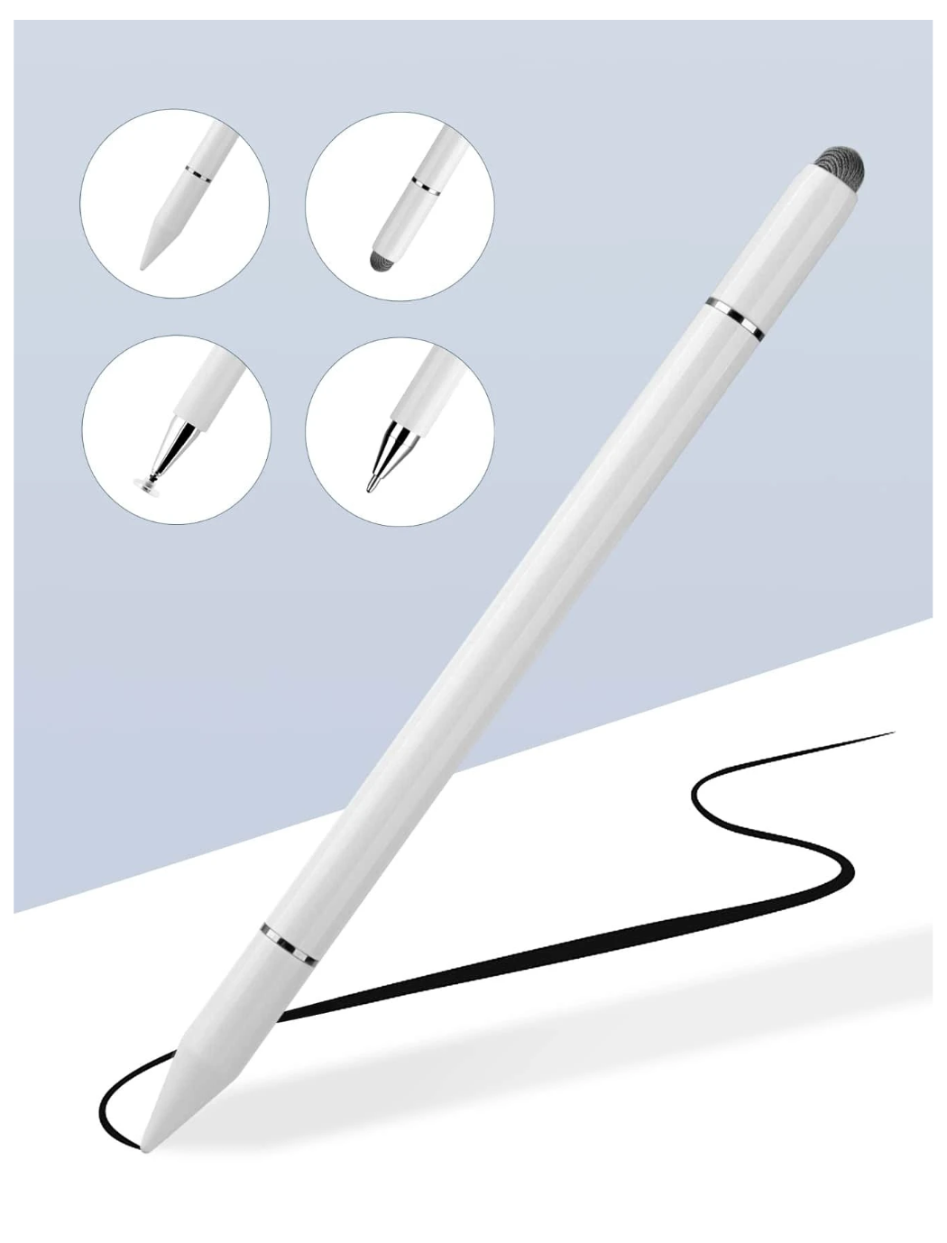 Touch of Elegance: 1pc White 3-In-1 Touchscreen Stylus Pen – Compatible, Magnetic, and Ready to Elevate Your Digital Experience!
