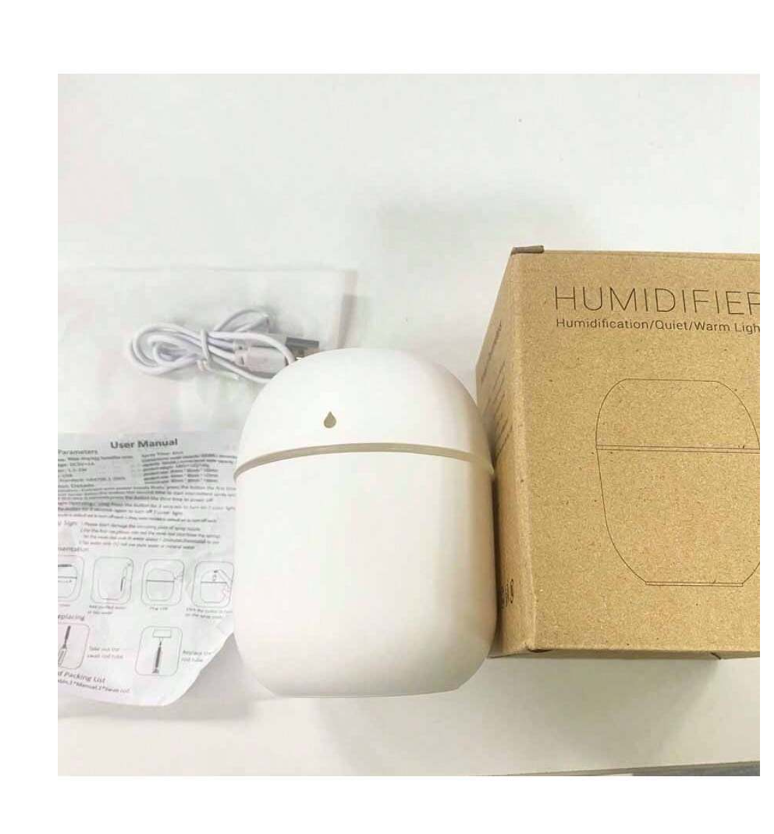 Serene Drops: Transform Your Space with 1pc Water Drop Shaped White Humidifier & LED Nebulizer!