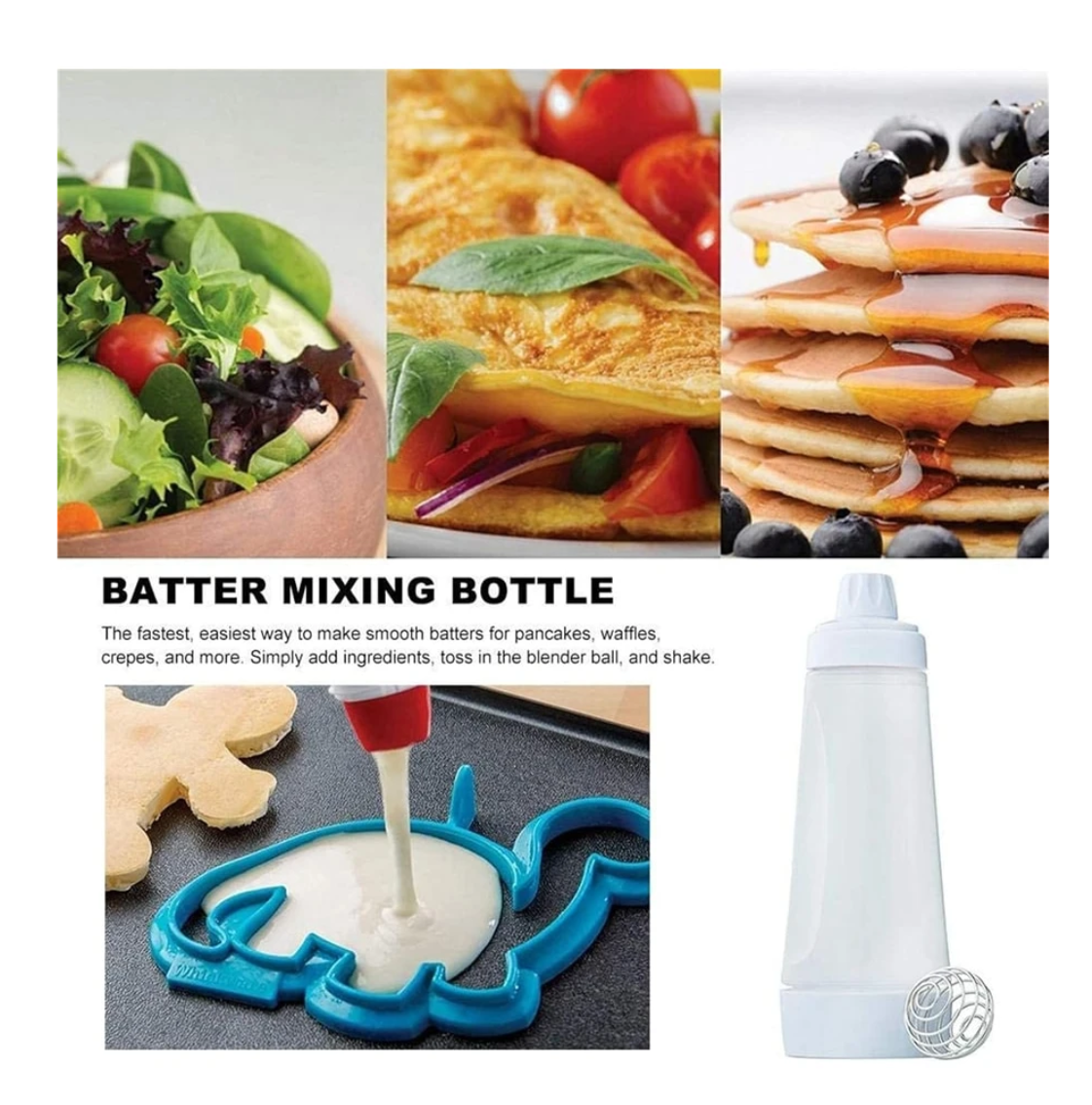 Whisk, Pour, Perfect: Revolutionize Your Baking with our Pancake Batter Dispenser Bottle!