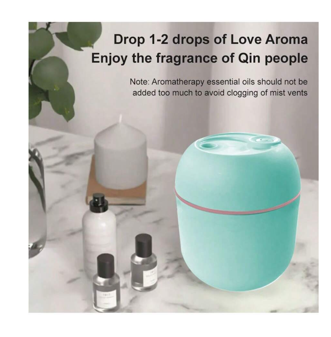 Serene Drops: Transform Your Space with 1pc Water Drop Shaped White Humidifier & LED Nebulizer!