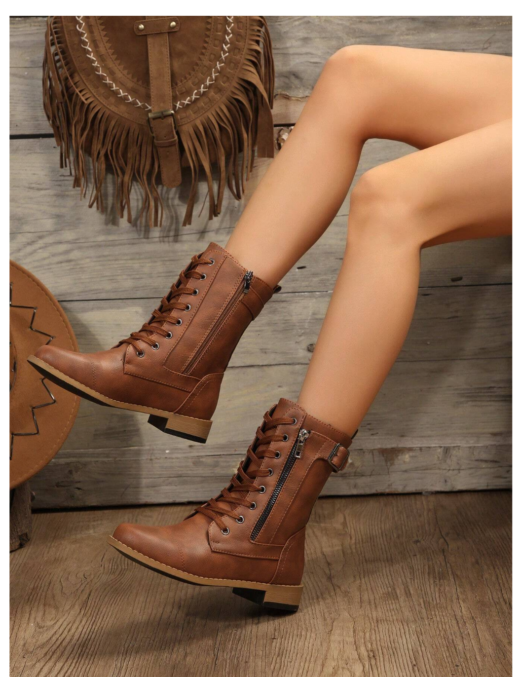 Step Into Style: Women's Fashionable Outdoor Spring and Autumn Boots