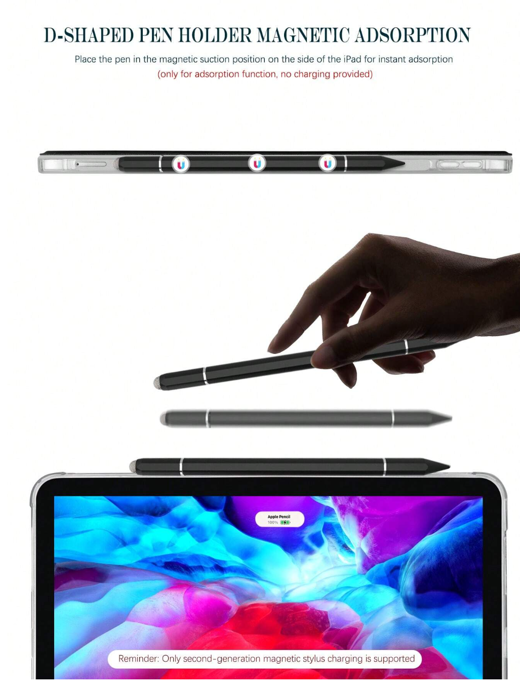 Touch of Elegance: 1pc White 3-In-1 Touchscreen Stylus Pen – Compatible, Magnetic, and Ready to Elevate Your Digital Experience!