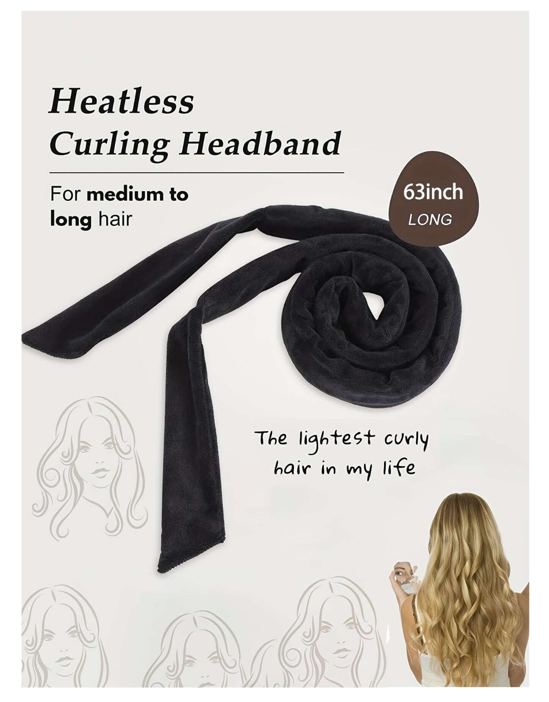 Dreamy Waves Sans the Heat: Black Friday Special on Heatless Curling Rod Headband – Unleash Your Natural Soft Wave with Sleeping Curls Ribbon Rollers!