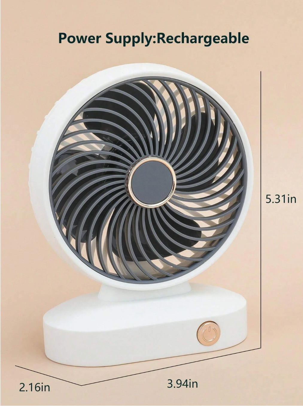 Beat the Heat in Style: Modernist 1pc Plastic Desk Fan with Data Line for a Cool Home Oasis!