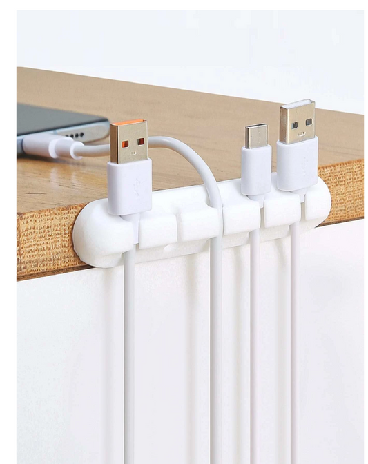 Clutter-Free Bliss: 2pcs White Cable Clip Cord – Your Ultimate Cable Management Solution for a Tidy Oasis in Car, Home, and Office!