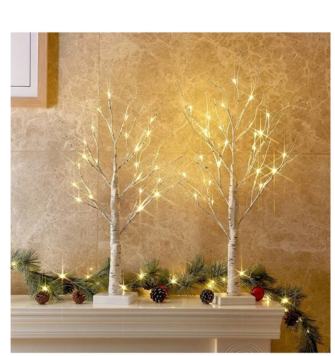 Enchanting Glow: 24 LED Flickering Easter Trees - Elf Light Elf Tree Decoration for Magical Outdoor Adventures!