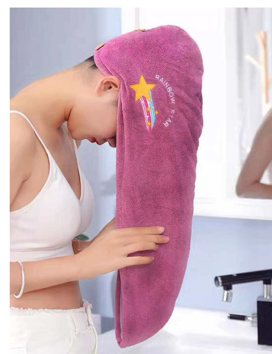 LuxeLock: 1pc Women's Shower Cap Towel - Quick Dry, Soft, and Stylish!