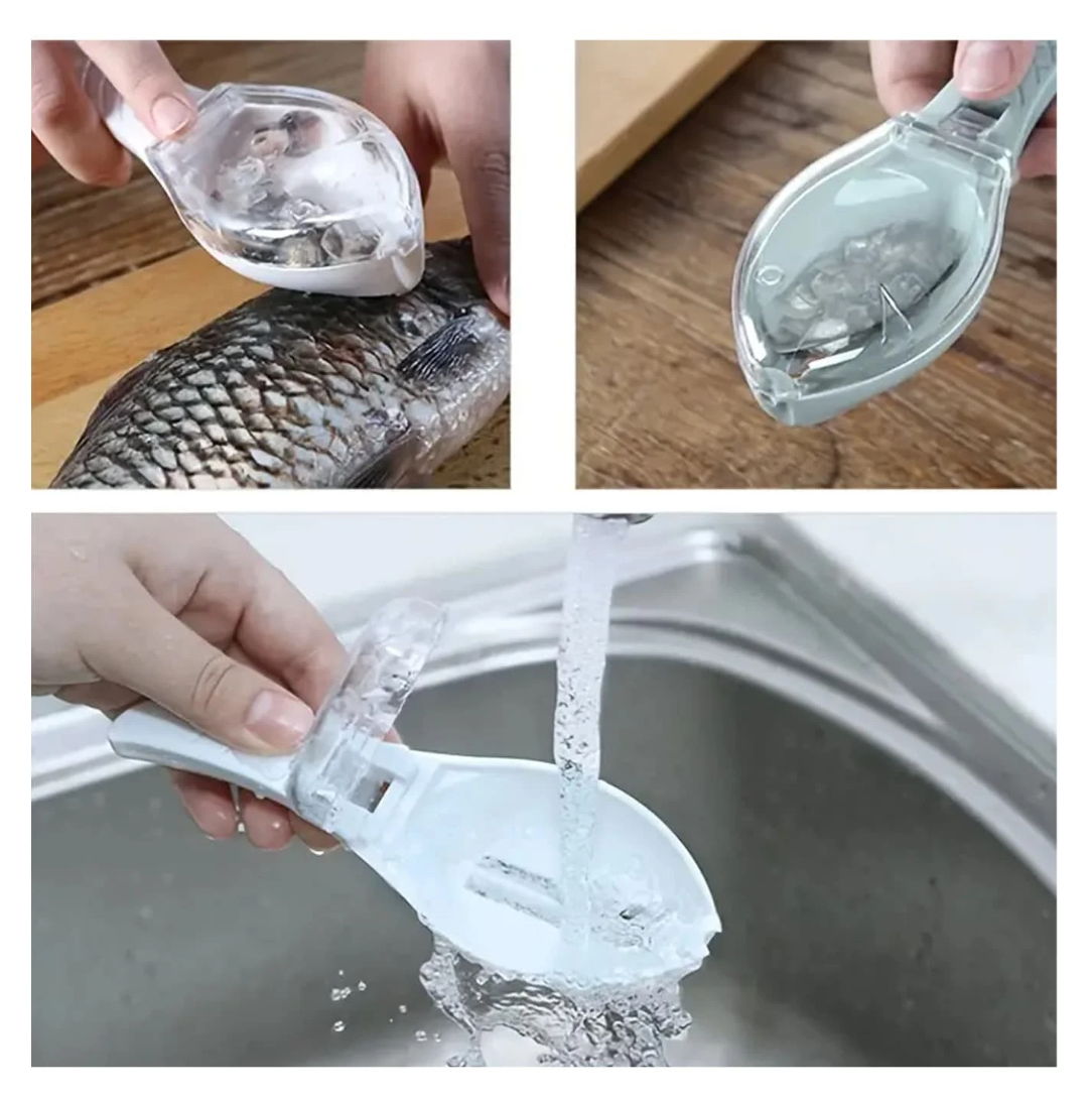 Fin-tastic Kitchen Companion: 1pc Manual Fish Scale Scraper – Swiftly Remove Fish Scales with Ease!