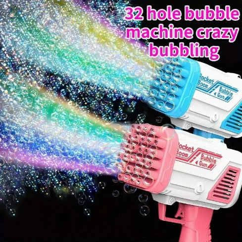 LED Electric Gatling Bubble Gun: Endless Fun for Kids! Perfect for Christmas, Halloween, and Thanksgiving Gifting. (bubble Liquid And Battery Not Included)