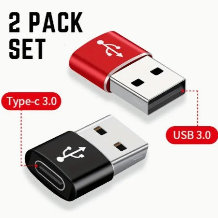 Power Pair: 2pcs High-Speed USB C 3.1 Type C to USB 3.0 Adapter - Swift Charging & Seamless Data Sync for Mobile Phones!