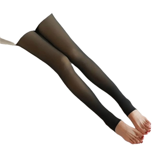 2pcs Thermal Lined Tights - High-Waisted Elastic Leggings for Women's Winter Warmth