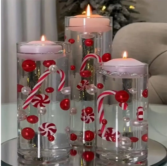 "Candy Cane & Pearl Elegance: Vase Filling for Stunning Table Decor at Weddings, Showers, and Special Events"