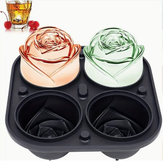 Diamonds or Roses: Transform Drinks with Our 3D Silicone Ice Cube Mold - Perfect for Whiskey & Holiday Cocktails!