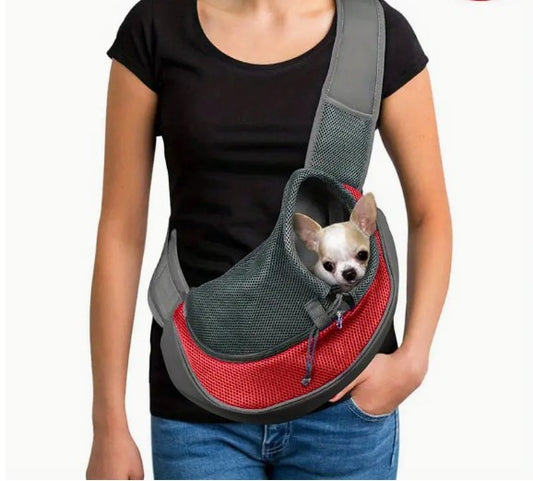 Travel Safe and Stylish with the Reflective Pet Sling Carrier!