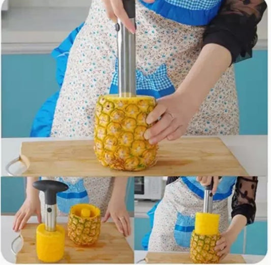 Slice & Enjoy: Stainless Steel Pineapple Slicer, Peeler, and Cutter - Your Ultimate Kitchen Fruit Tool for Easy, Mess-Free Pineapple Preparation!