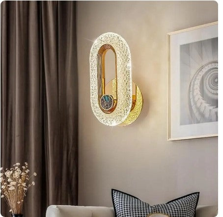 "Radiant Elegance: Crystal LED Wall Lamp - Modern Nordic Sconces for Bedroom, Living Room, and Bedside Illumination"