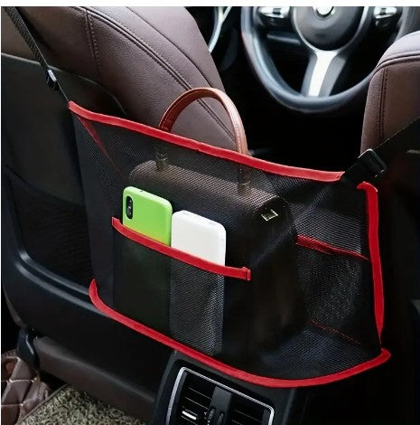 "PetNet XL: Large Capacity Car Seat Mesh Bag - Organizer and Secure Storage for Your Pup's Comfortable Travel!"