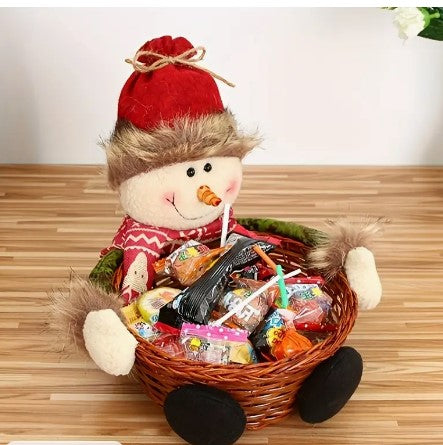 "Snowman's Sweet Surprise: Festive Christmas Candy Basket for Party & Charming Home Decor"