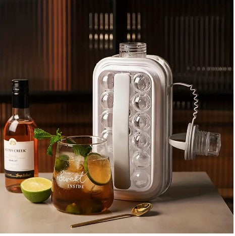 "ChillMaster: Portable Ice Ball Maker with Creative Bottle-Shaped Ice Cube Trays"