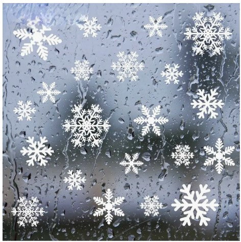 "Winter's Whimsy Unleashed: 27pcs Christmas Snowflake Wall Sticker Set - Removable Vinyl Art Decals for Festive Window and Wall Décor"