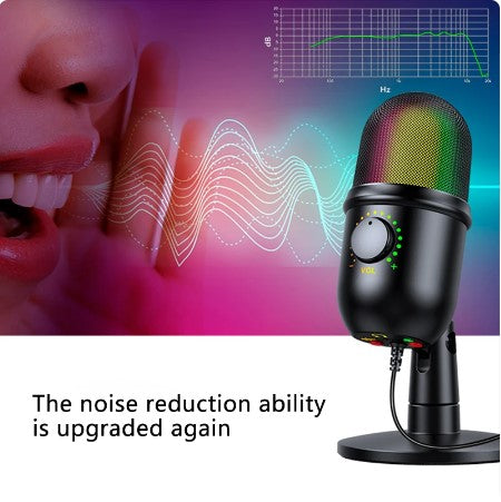 Crystal Clear USB Condenser Microphone: Mute, Noise Reduction, Ear Return Function - Ideal Gaming Mic for PC, Computer, Laptop, and Video Recording!