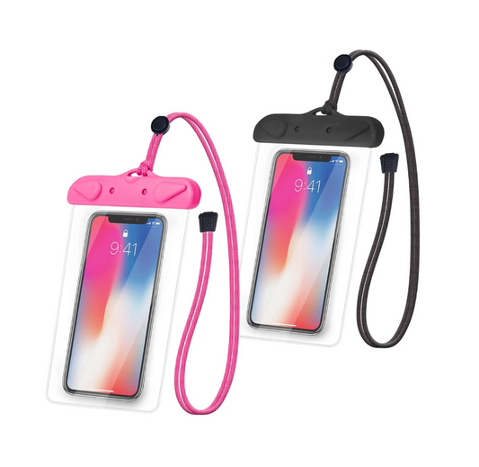 Aquashield Duo: 2pcs Clear Waterproof Phone Bags with Stylish Lanyards – Dive into Ultimate Protection!