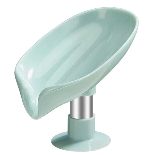 Leafy Freshness: 1pc Leaf Shape Soap Box - Bathroom Organizers & Storage with Suction Cup Innovation!