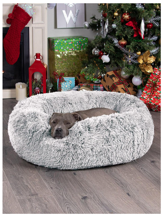 Cosy Haven: Luxurious Long Plush Pet Bed for Cats & Dogs - Winter Warmth Guaranteed!