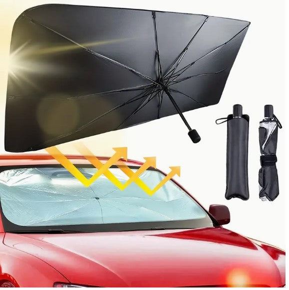 "Stay Cool on the Go: Foldable Automobile Umbrella Sunshade - Protect Your Car with Anti-Ultraviolet Front Window Shield!"