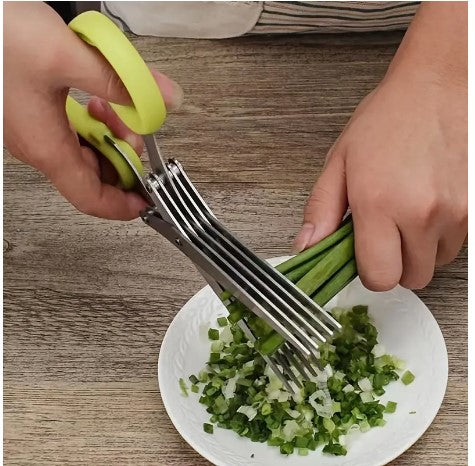 "Kitchen Innovations: Multi-Blade Stainless Steel Scissors for Onions, Vegetables, and Shredding"