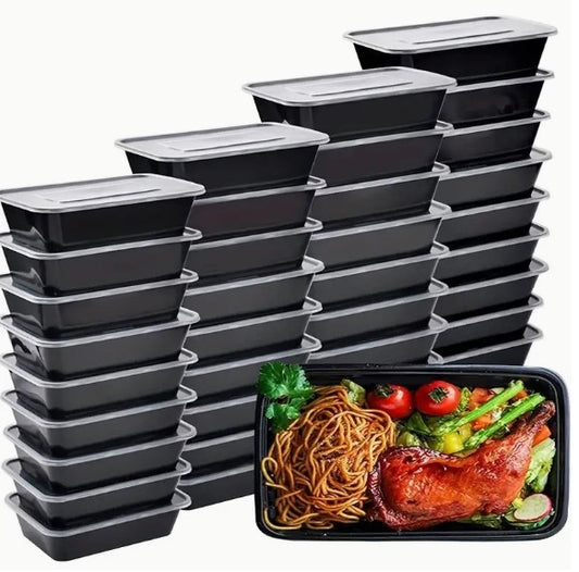 Prepare & Preserve: 50pcs 26 OZ Microwavable Meal Prep Containers with Lids - Reusable, Stackable Lunch Boxes, BPA Free, Freezer & Dishwasher Safe Kitchen Gadgets!