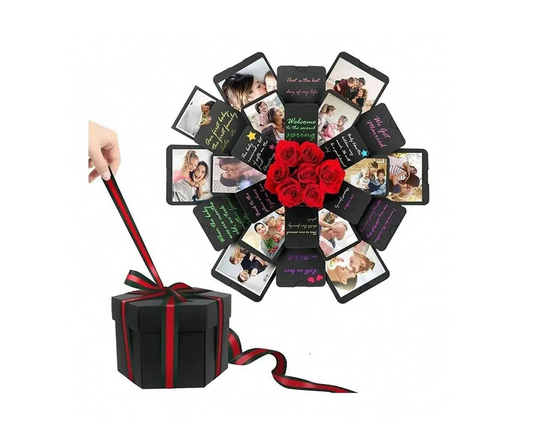 HexaLove Blast: Craft Your Moments with the 1 PC Hexagon Explosion Box - A DIY Delight for Couples' Cherished Memories on Valentine's Day and Birthdays