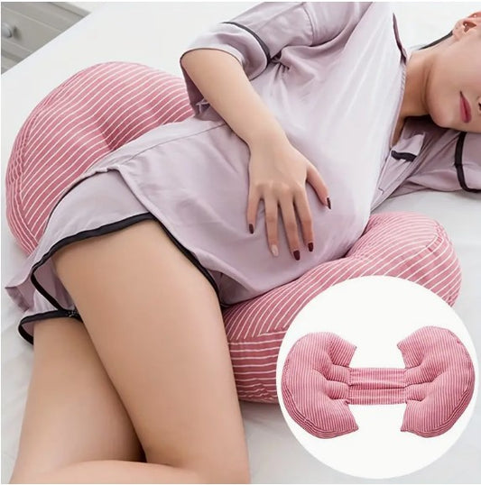 "Ultimate Comfort for Expecting Moms: U-Shaped Multi-Functional Pregnancy Pillow - Ideal Abdominal Support for Side Sleeping and Relaxation!"