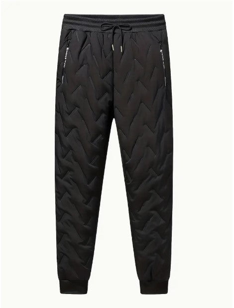 Cozy Stride: Warm Fleece Thick Joggers - Men's Casual Waist Drawstring Zipper Pockets Sweatpants for Fall/Winter Outdoor Activities